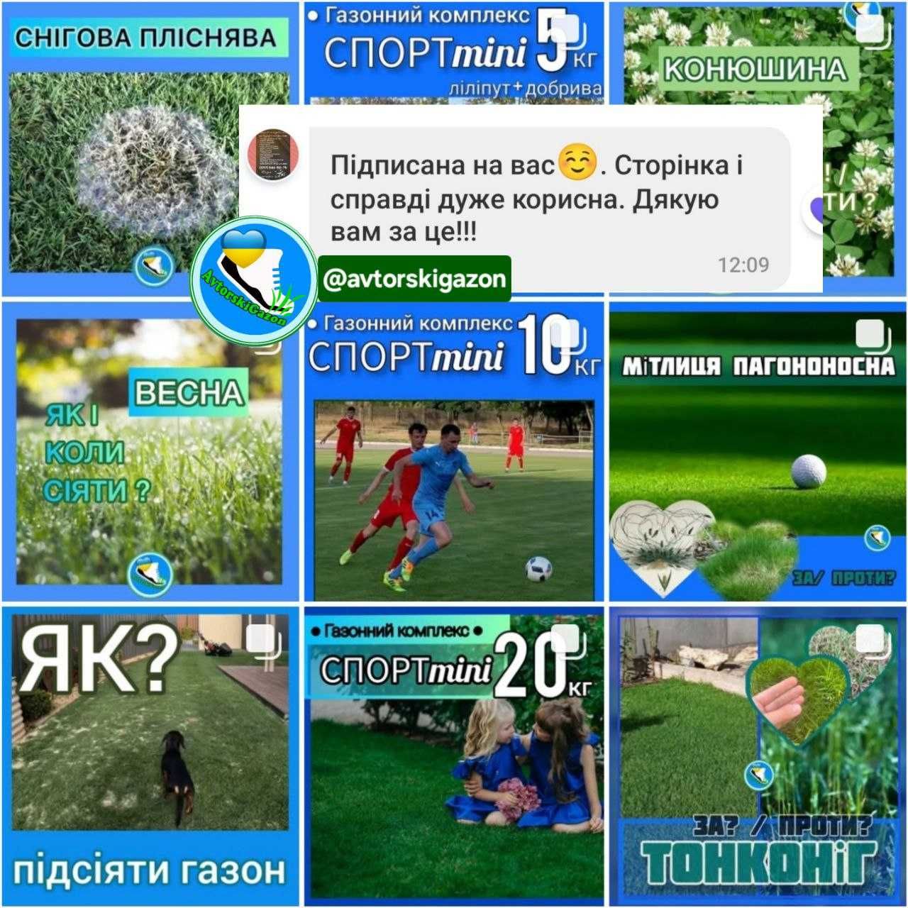 На 1 сотку СПОРТ лилипут Газонный комплекс 5кг семена газона+