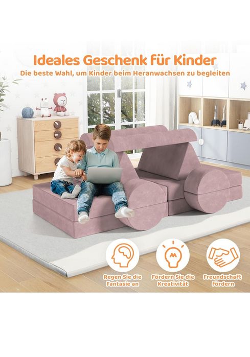 Sofa do zabawy, 14-częściowa, modułowa sofa dla dzieci, sofa dziecięca