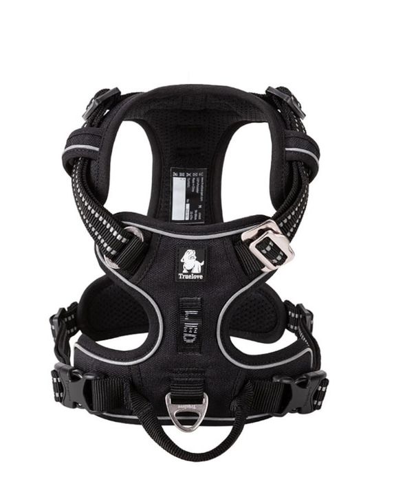 BEZUCISKOWE Szelki dla psa CZARNE Truelove mocne M