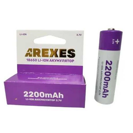 Arexes 18650 Li-Ion 2200 mAh акумуляторна батарея з носиком