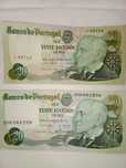 2 notas de 20 escudos