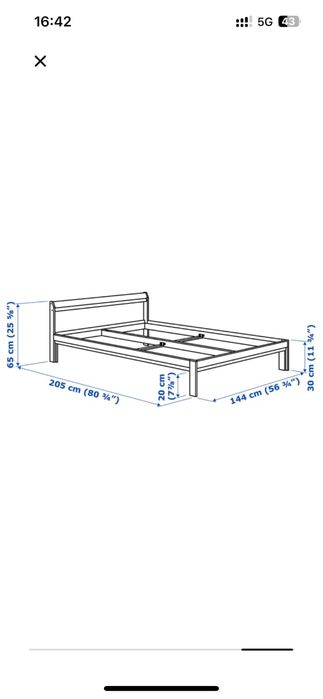 Łóżko Neiden Ikea 140x200. Sosna bez dna łóżka