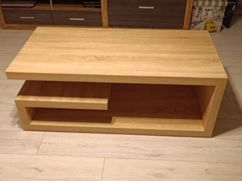 Stolik kawowy półka dąb stół salon salonu duży 130 60 nowoczesny