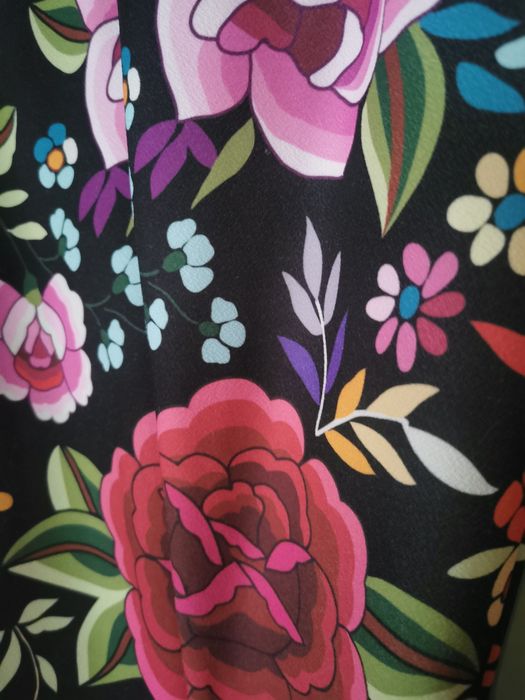 Spodnie dzwony w kwiaty Rabarbar