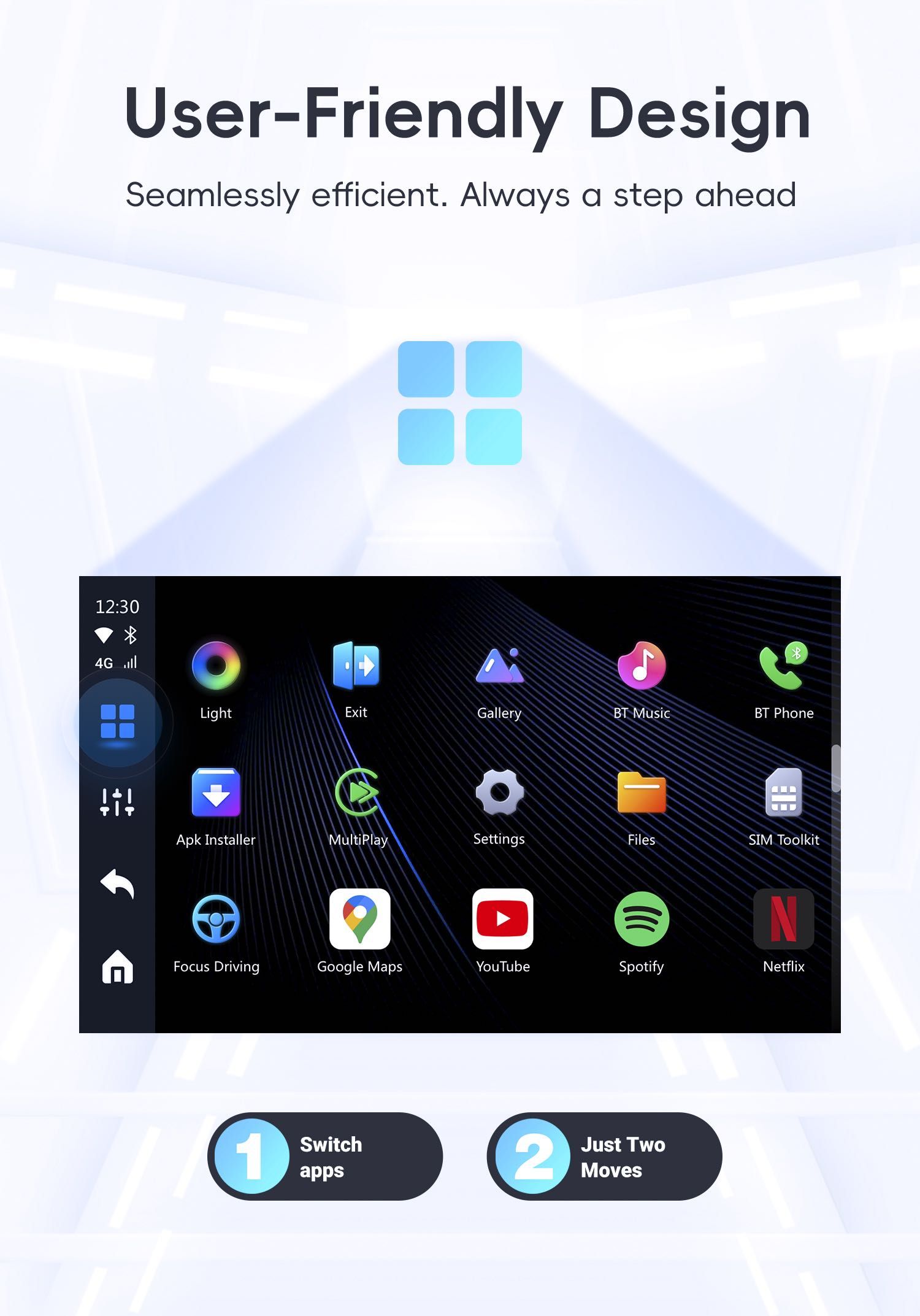 Ottocast P3 Lite авто приставка с Android 12 через CarPlay, YouTube