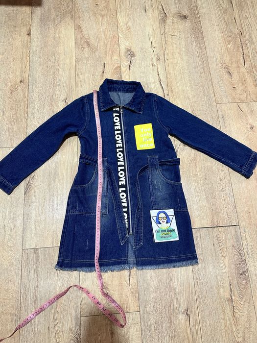 Джинсова сукня з поясом