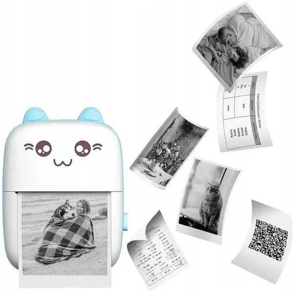 Міні-принтер милий Котик, дитячий принтер Bluetooth Mini Printer