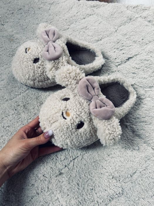 Kapcie baranek miś kremowe beż ocieplane domowr 36/37 new butik tumblr