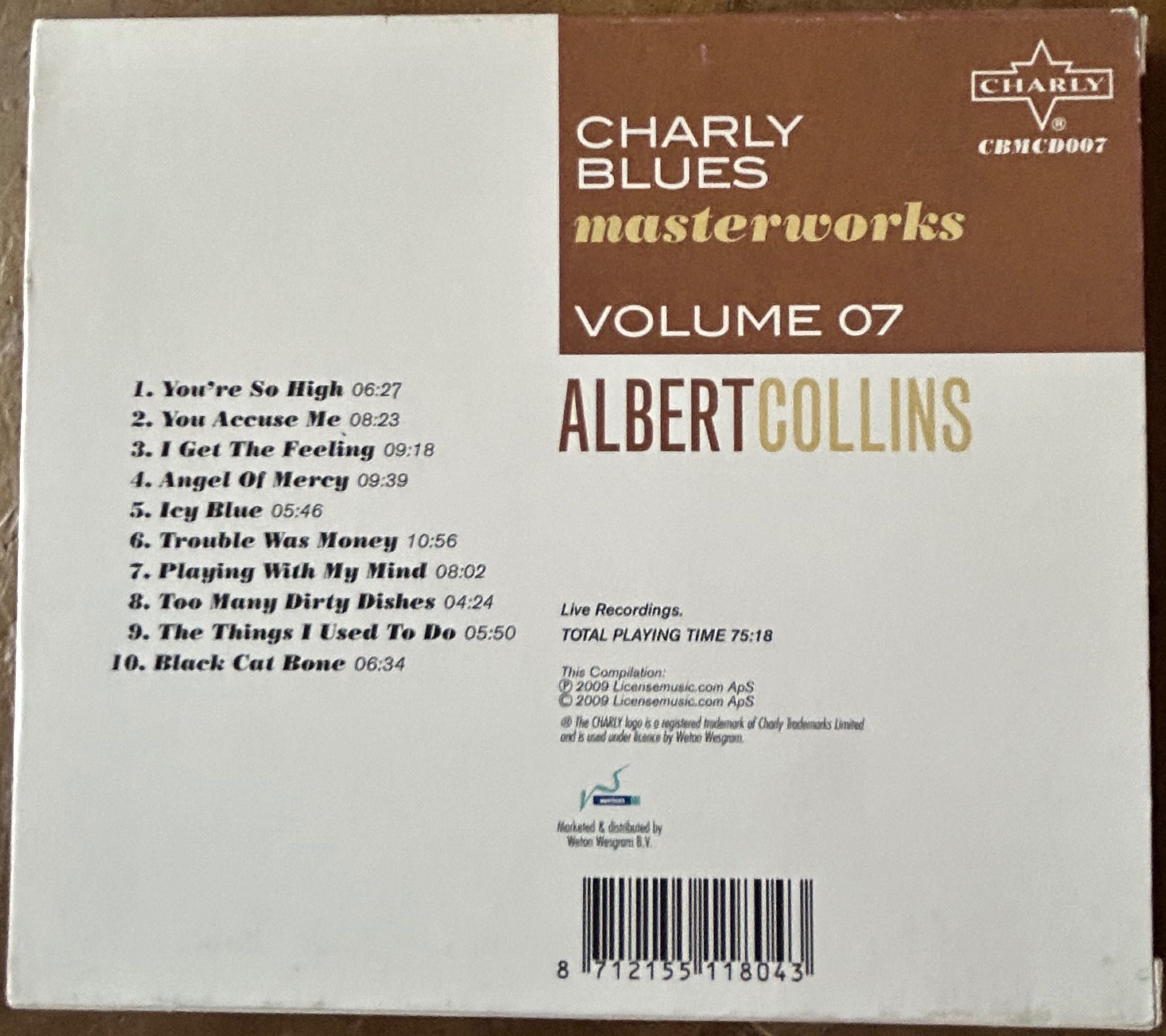 CD Charly Blues Masterworks - Volume 7 - Albert Collins