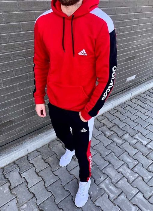 Мужской спортивный костюм Adidas Адидас теплый на флисе. Зимний костюм