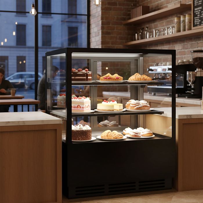 Witryna chłodnicza cukiernicza ekspozycyjna na ciasto