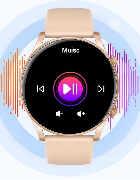 Smartwatch Zegarek Damski Polskie Menu Rozmowy Ciśnienie Puls Sport Am