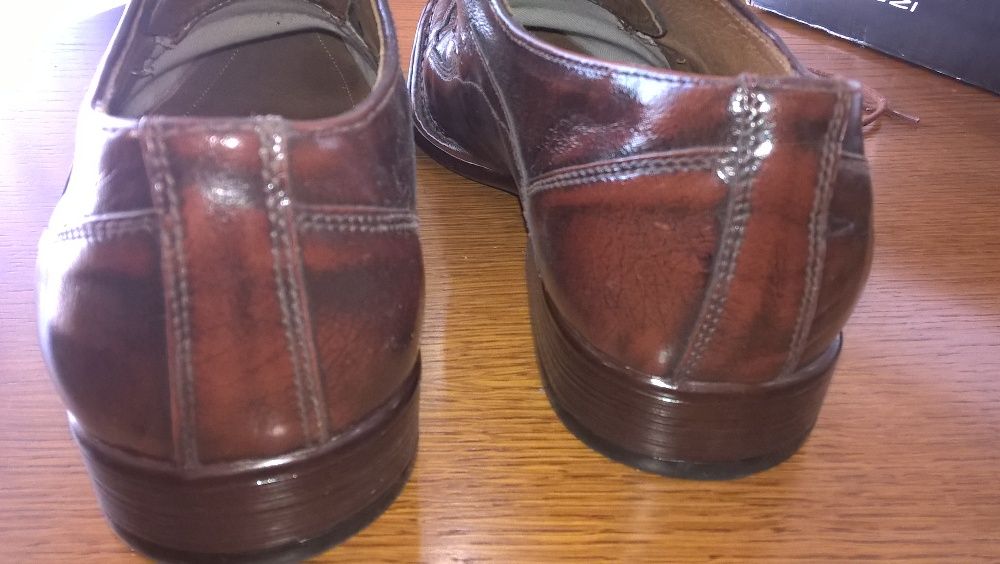 Buty męskie eleganckie skórzane brąz jak nowe