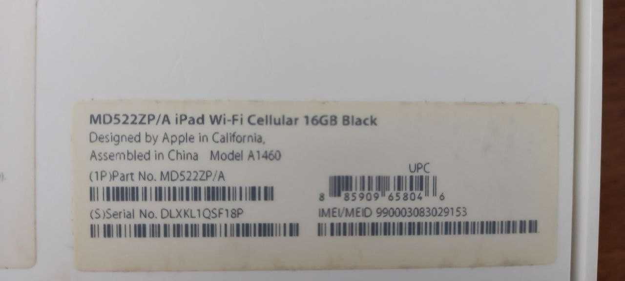 i Pad  Wi-Fi Cellular 16 GB black