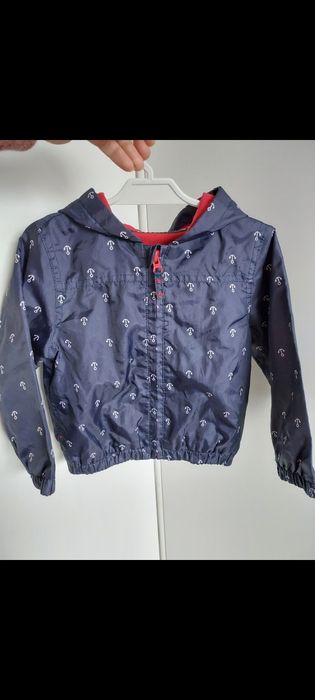 Matalan 92 98 kurtka przejściowa wiatrówka z kapturem kotwice granat