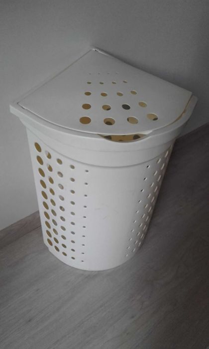 Kosz na pranie 36x36x59 duży, beżowy, plastikowy Kozanów