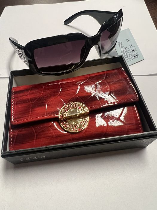 Portfel skorzany + okulary