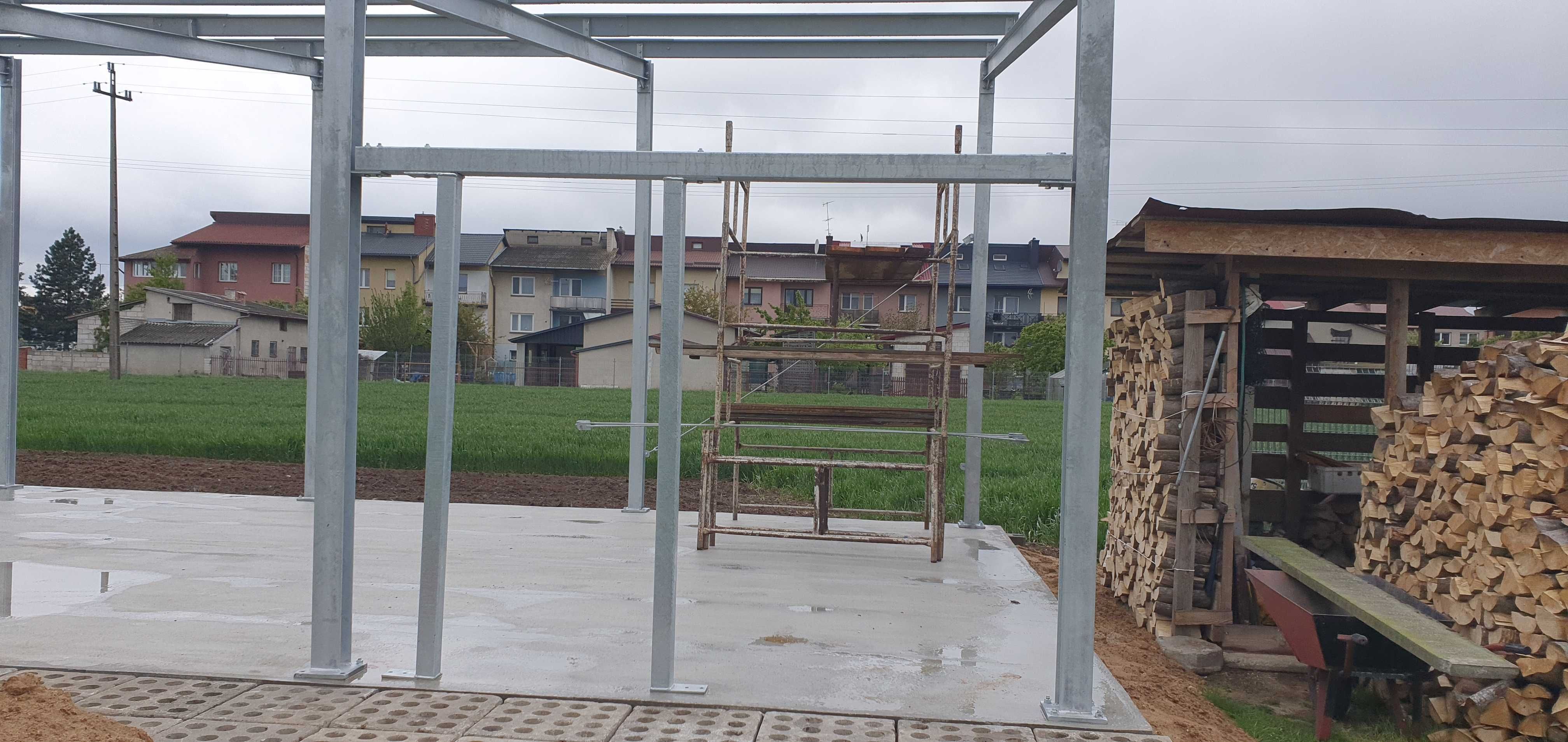 hala, wiata, warsztat, garaż, 72 m2, 6m x 12m, h= 3 i 4m, jednospadowy