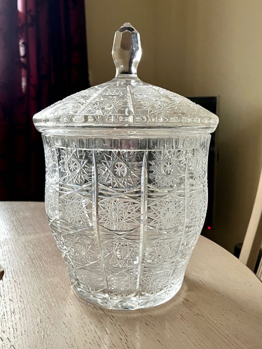 Kryształ PRL huta szkła Julia duża Waza na poncz bomboniera vintage