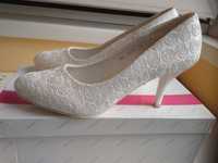 Туфли свадебные белые ILENANA кожаные