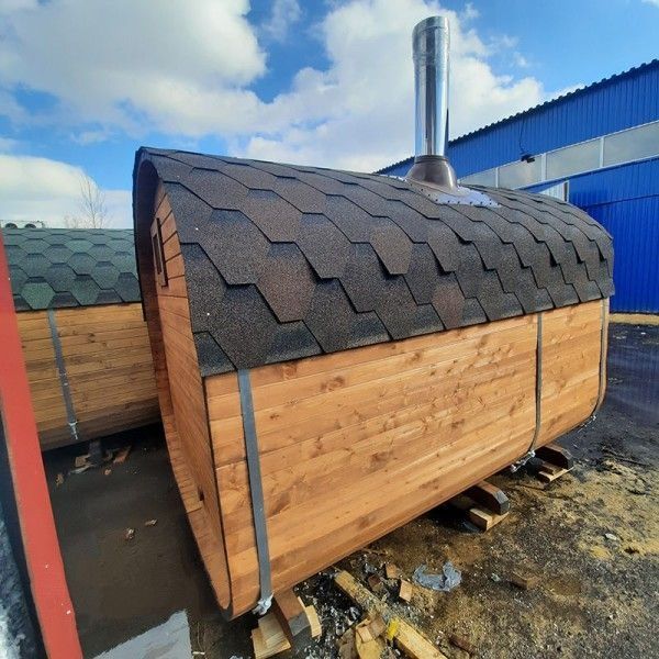 Квадро-Баня с угловым нижними полками 3х2,2 м деревянные ступени.