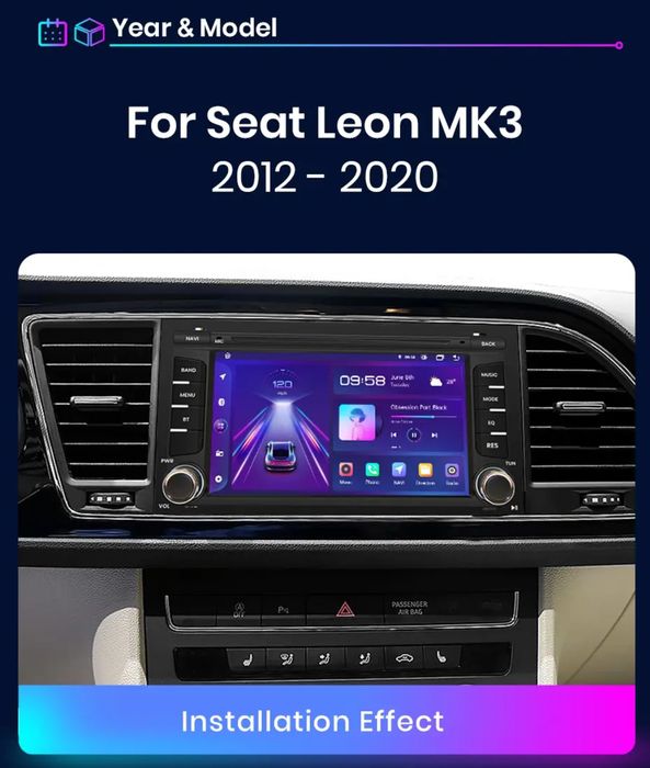 Rádio 7" android Seat Leon 2012-20 Mk3 CARPLAY WIFI GPS 2/32GB SELADO
