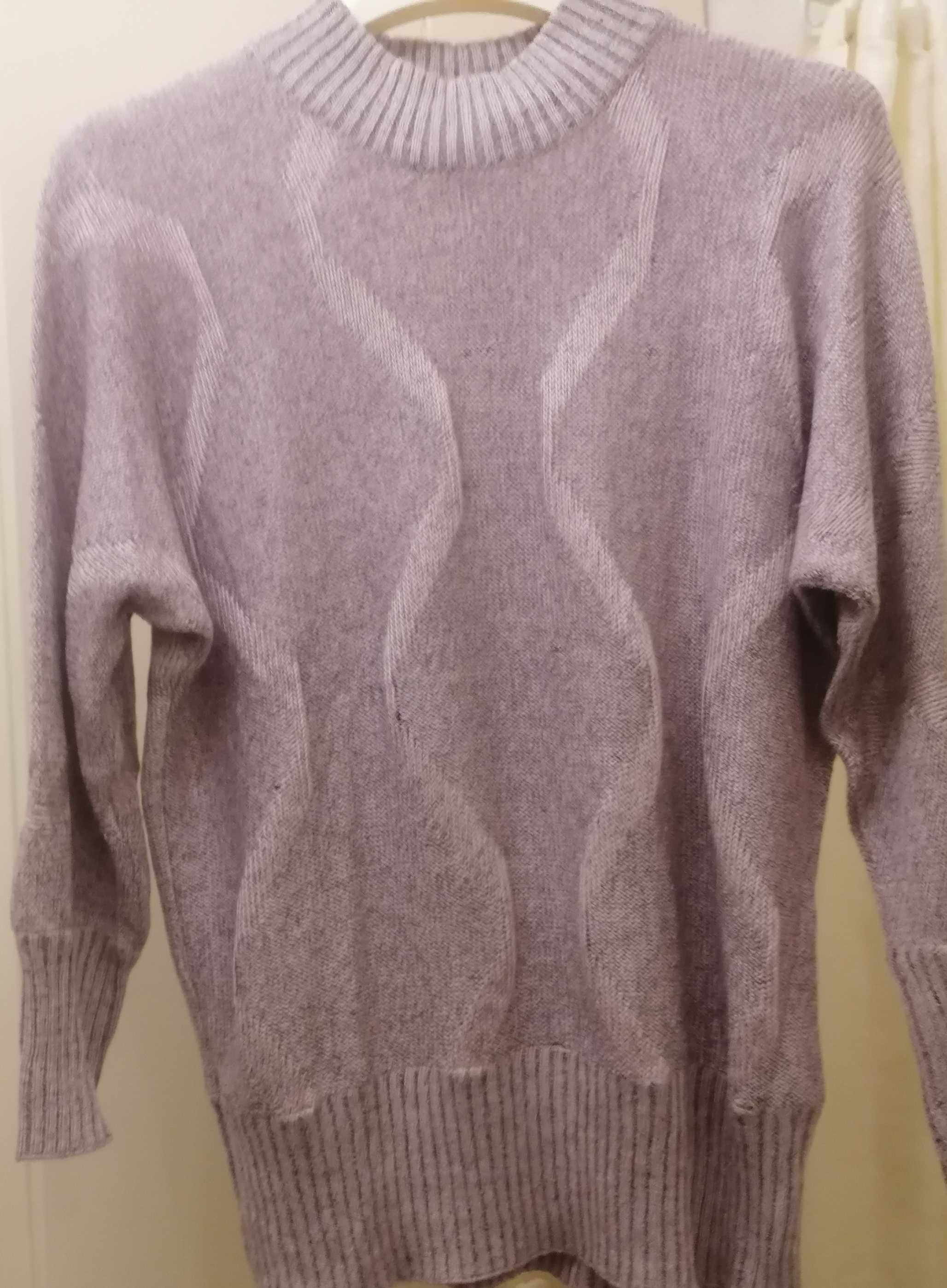 Sweter poliakrylowy wrzosowy M/L