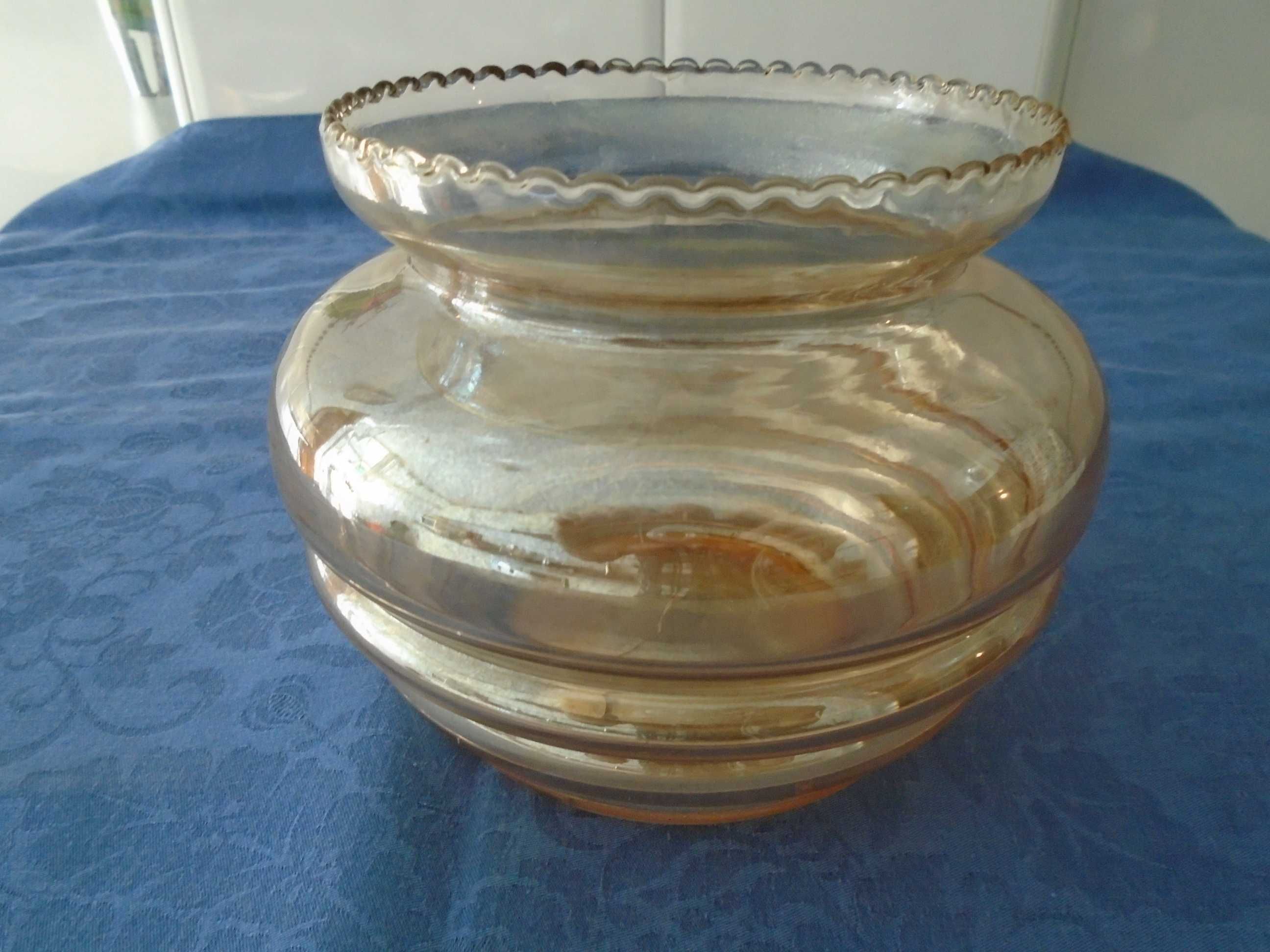 Jarra antiga em vidro (casca de cebola) - altura 14 cm