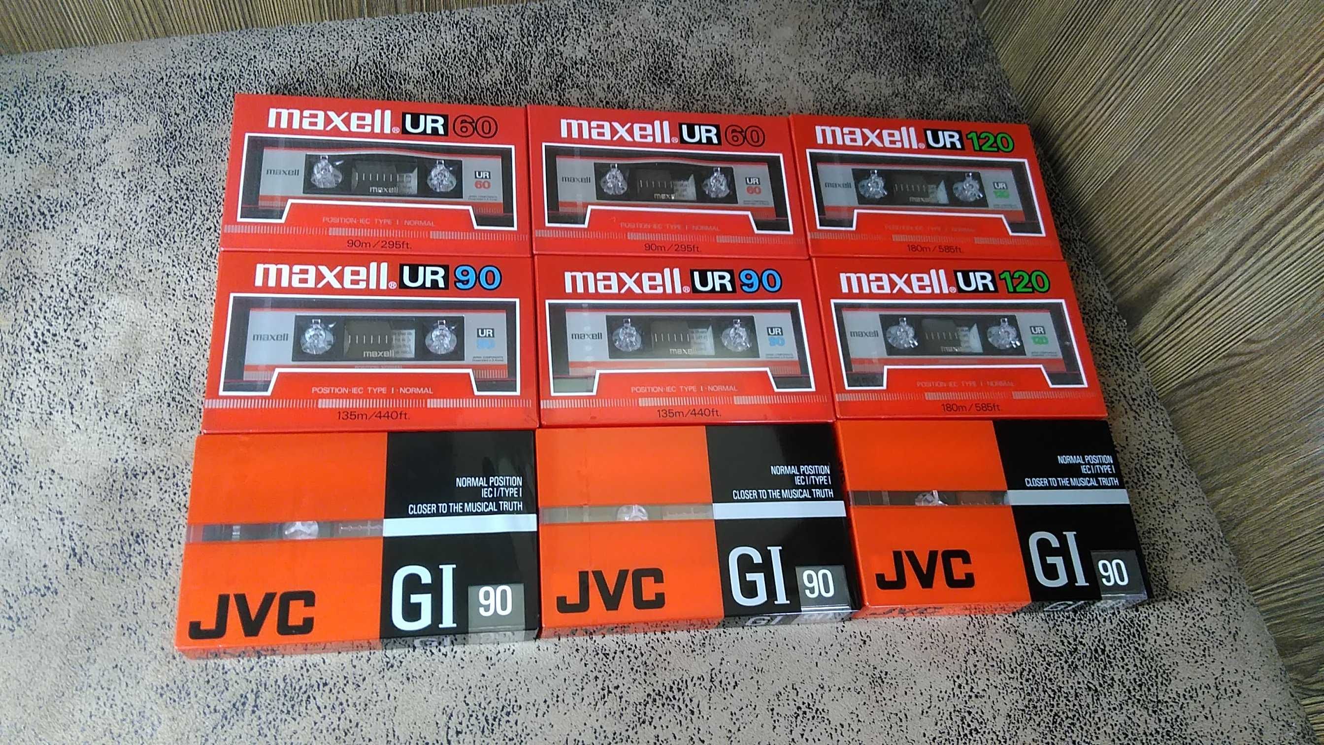 Аудіокасети Maxell  UR 1985 р. нові запаковані  60-90-120 хв JVC GL90