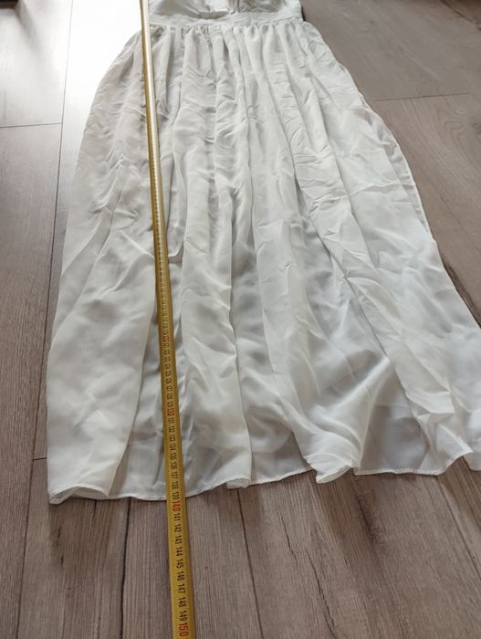 Biała sukienka ślub koszula noc poślubna Maxi S 36 M 38 zwiewna