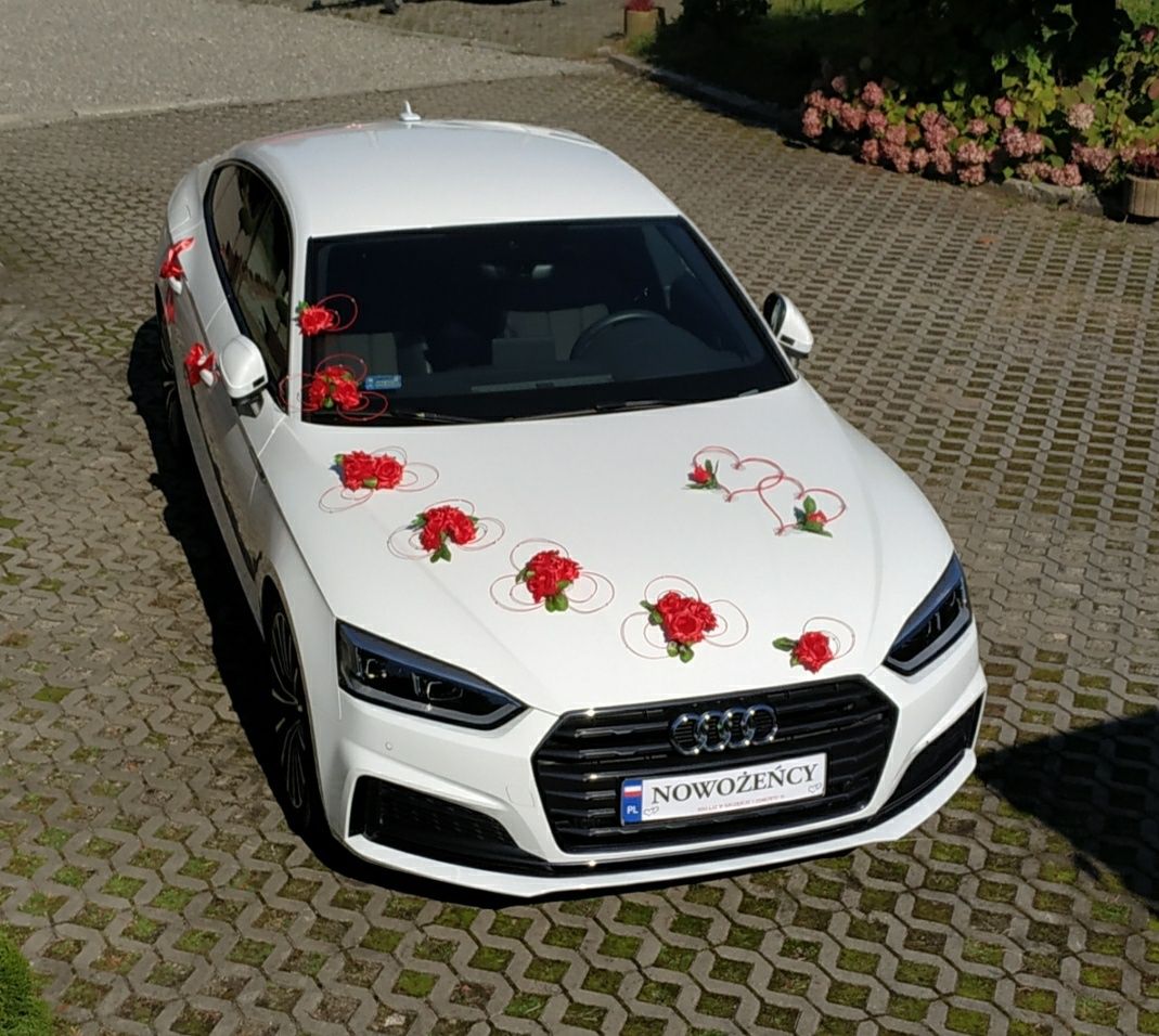 Samochód do ślubu. Wynajem na wesele. Białe Audi A5. Kraków -max 400zł