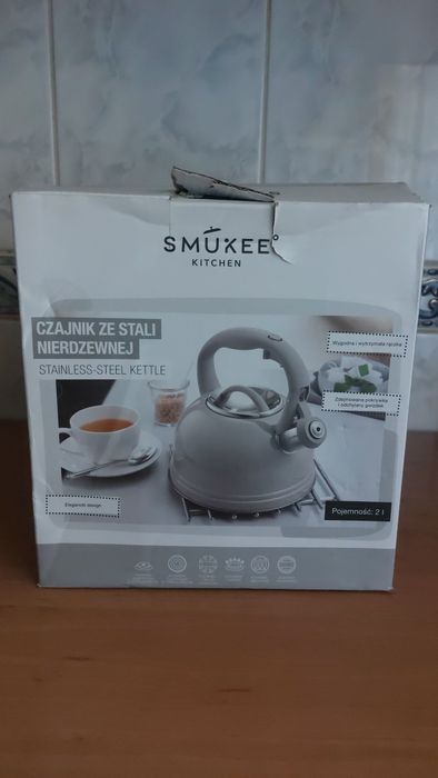 Czajnik SMUKEE ze stali nierdzewnej 2l szary NOWY z ryską