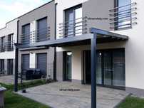 Pergola tarasowa 850x400 NA WYMIAR antracyt 10 tkanin napęd Somfy