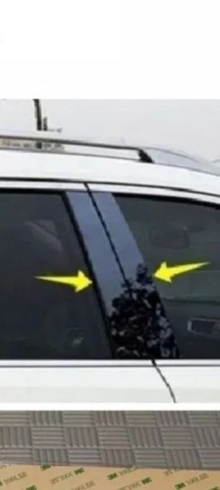 Накладки на бокові стійки дверей глянець  Nissan Rogue