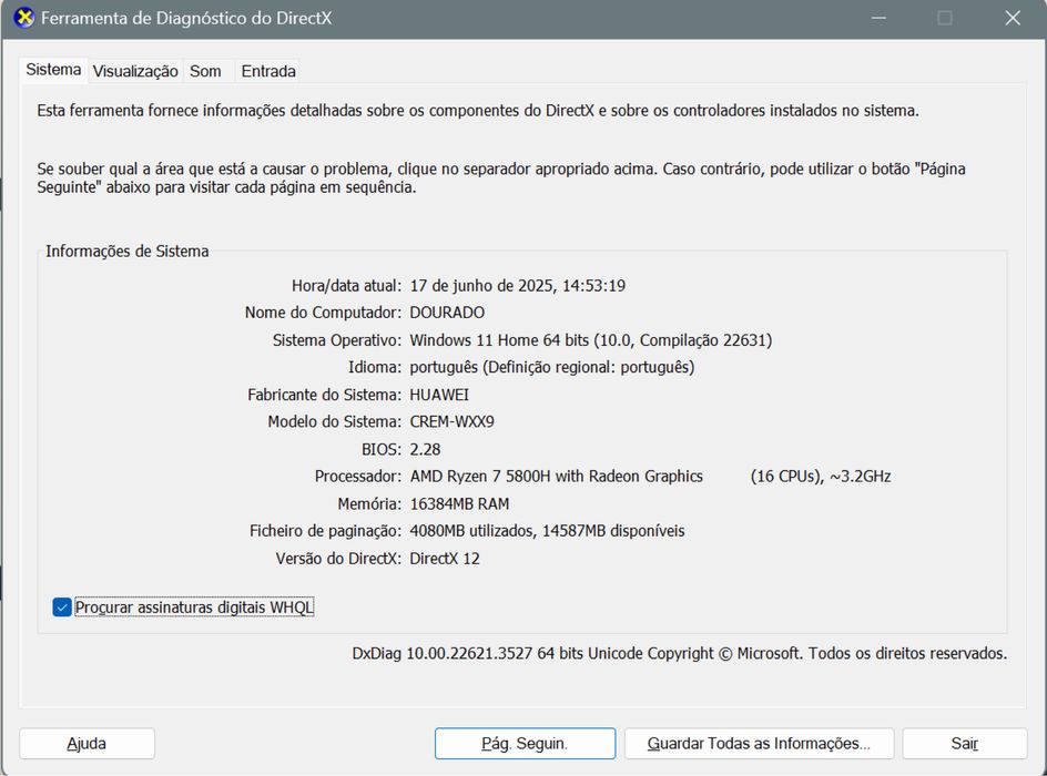 Huawei Matebook D 16 (NOVO C/GARANTIA)