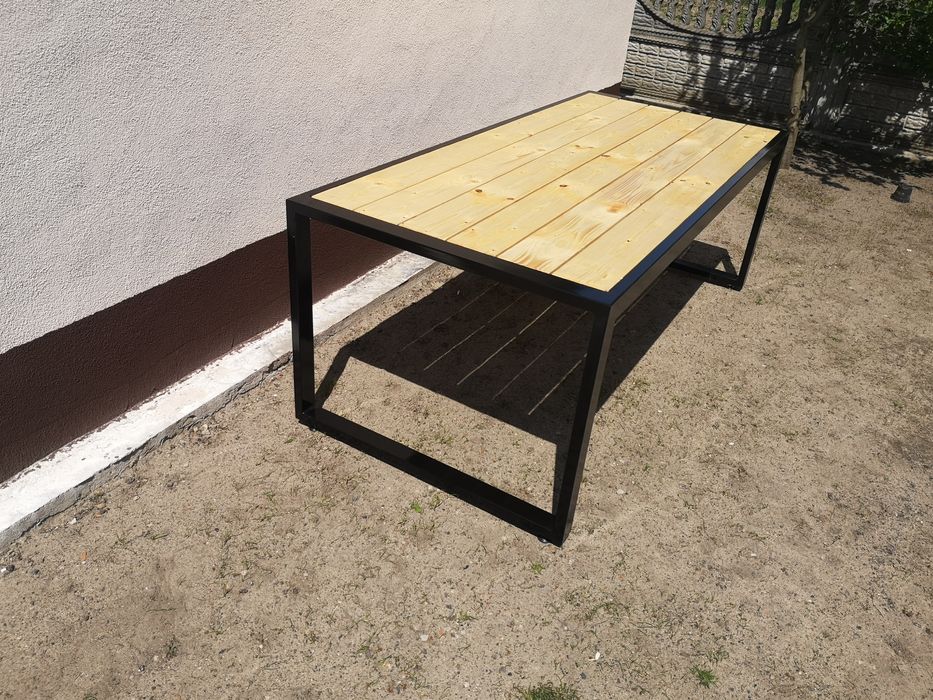 Nowoczesny stół ogrodowy stalowy LOFT 200x90