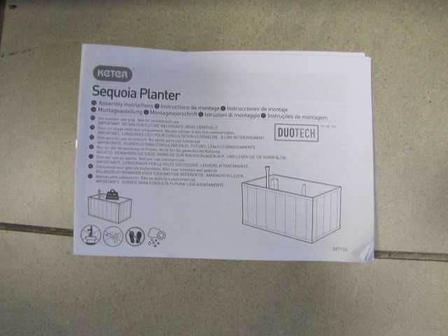 Donica podwyższona grządka dla roślin Keter Seqouia Medium szara 88L