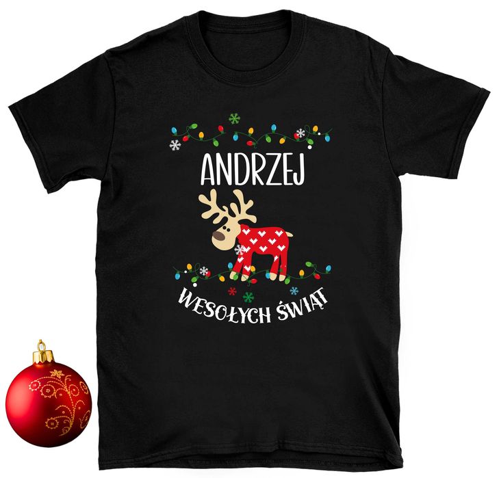 prezent pod choinkę dla taty koszulka imię, koszulka świąteczna
