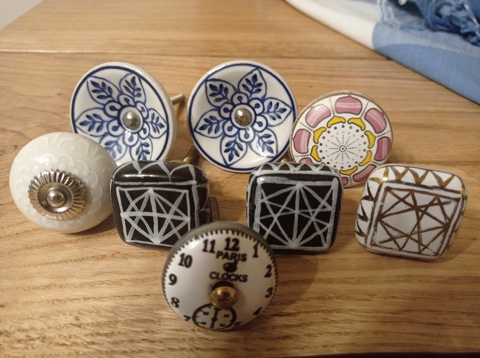 Ceramiczne kolorowe gałki meblowe uchwyty gałki do mebli handmade