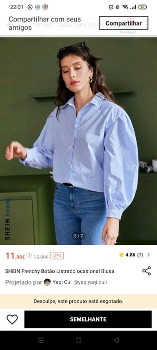 Camisa riscas Shein