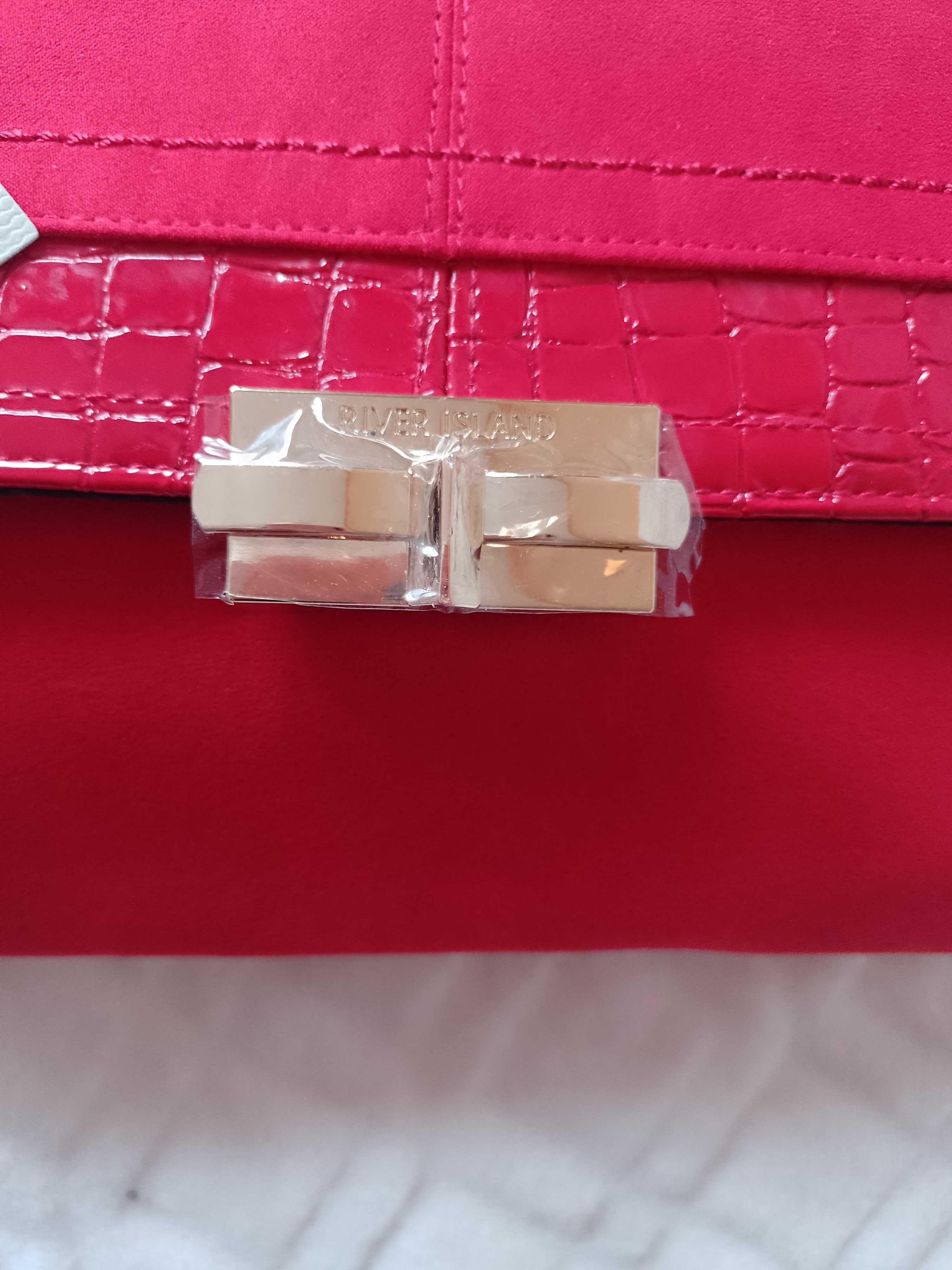 RIVER ISLAND/ Czerwona torebka kopertówka z Londynu, NOWA