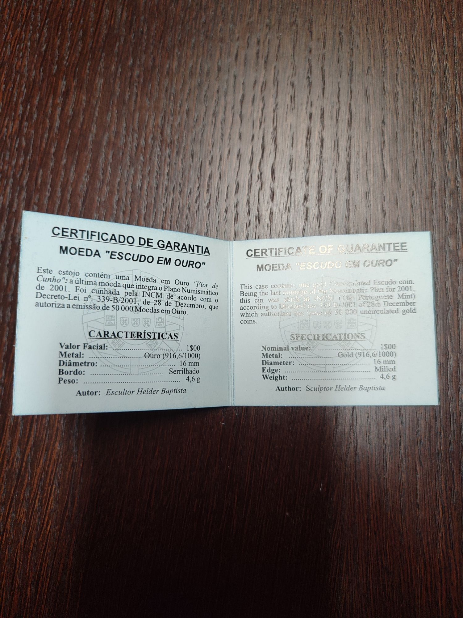 1 Escudo em Ouro