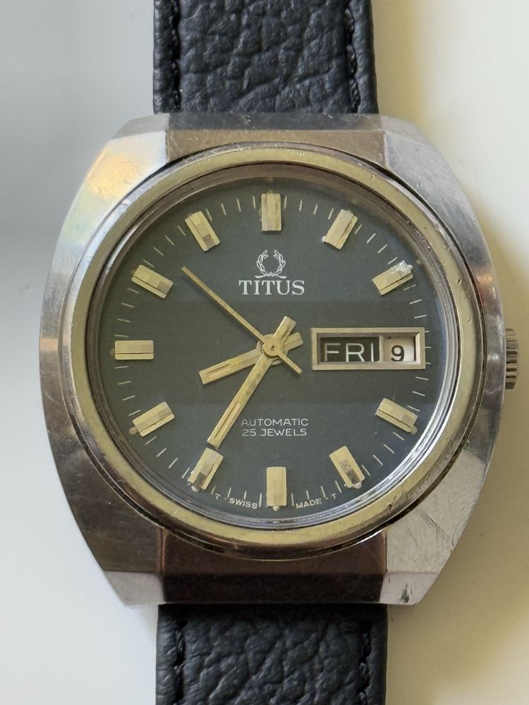 Zegarek męski Titus Automatic 25 jewels, duży 38,5/42mm, piękny stan