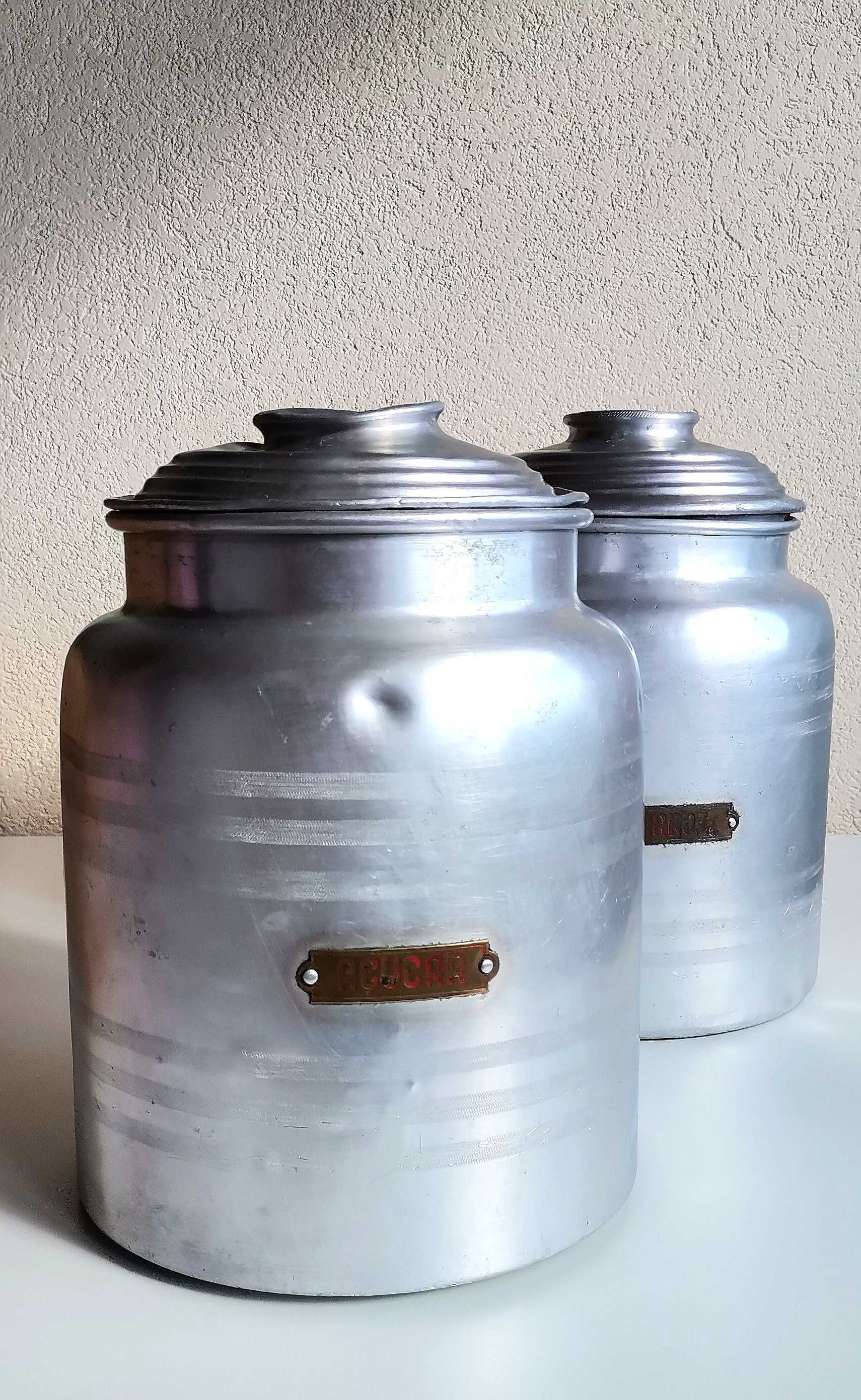 Latas alumínio mercearia vintage.