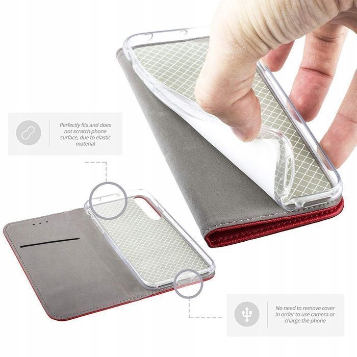 Etui Z Klapką Zamykane Magnet Do Oppo Reno 8T 4G Czerwone