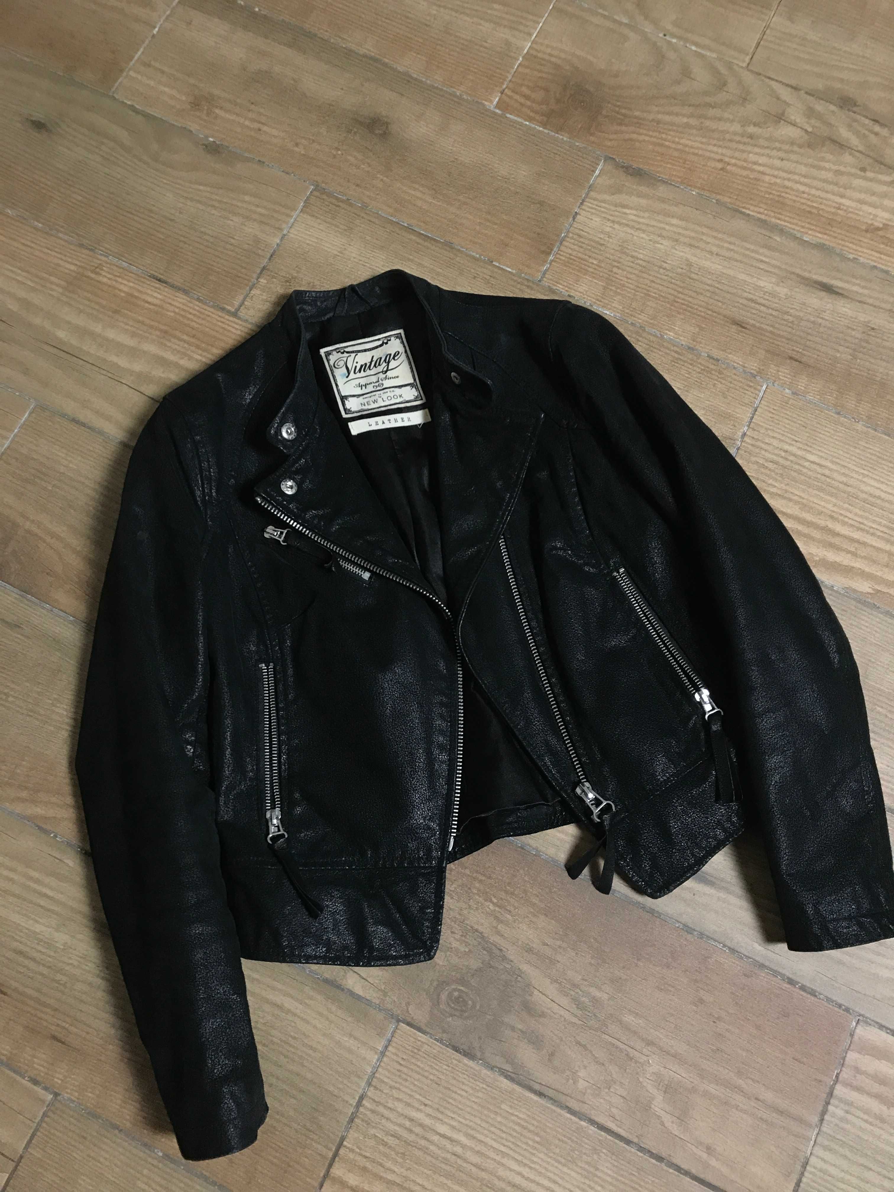 New Look Leather Jacket женская кожаная косуха