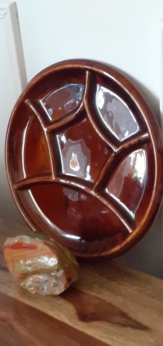 Talerz dzielony porcelit sygnowany retro