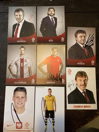 Autografy podpisy reprezentacja Polski Nawałka Boniek Krychowiak