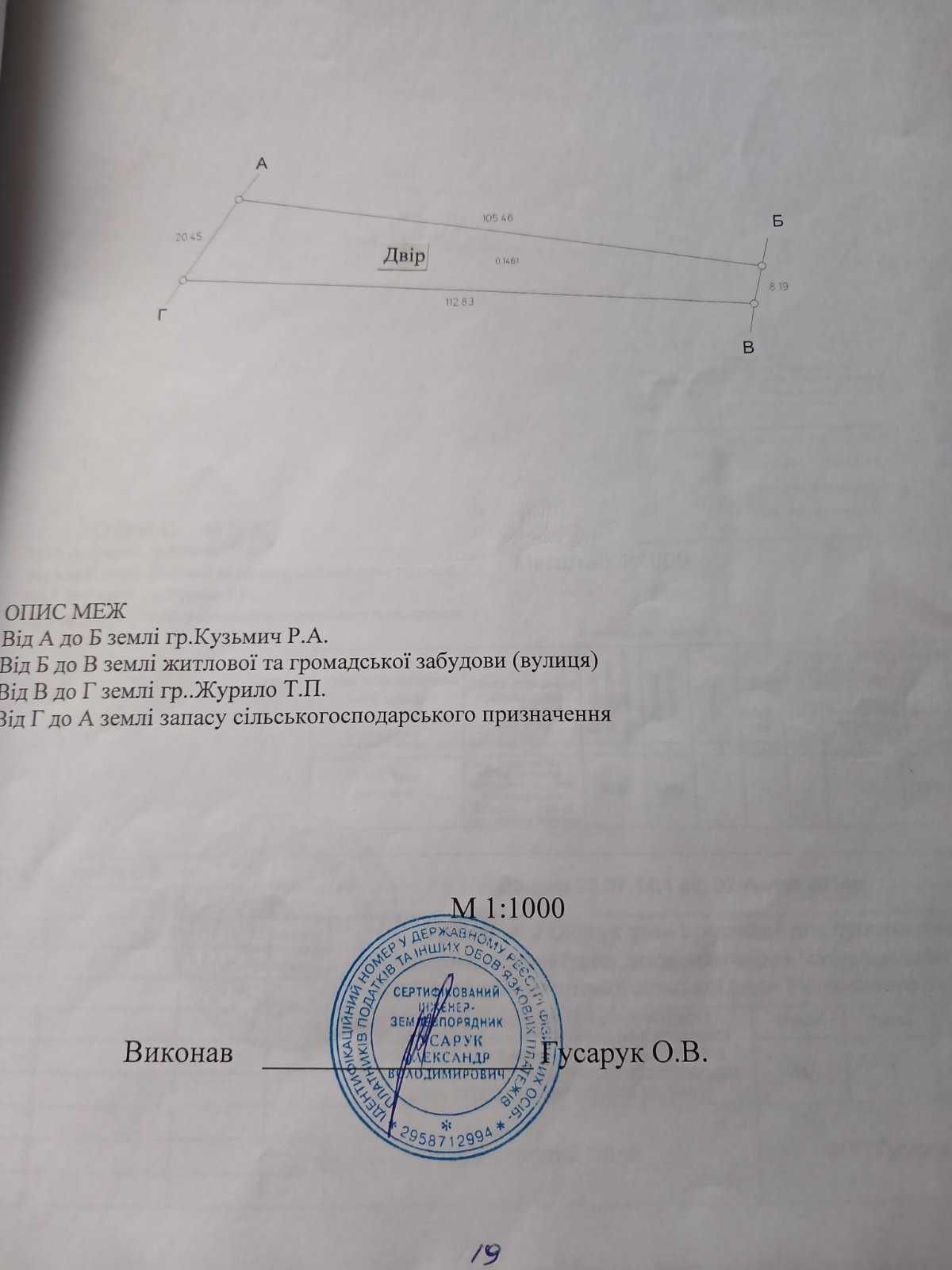 Продаж земельної ділянки с.Решуцьк