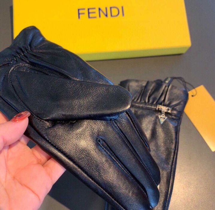 FENDI jesień-zima falowe rękawice z owczej skóry pierwszego poziomu